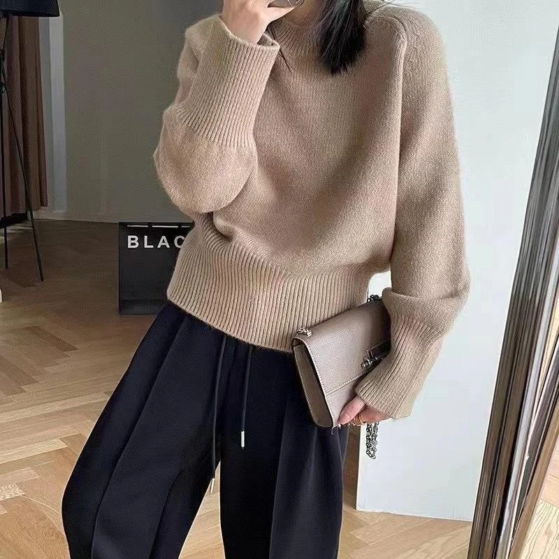 Churchf Churchf Version Sweater Female Qiu Dong Loose Wear 2024 New Versatile Lazy Wind Knit Bottom Shirt Jacket