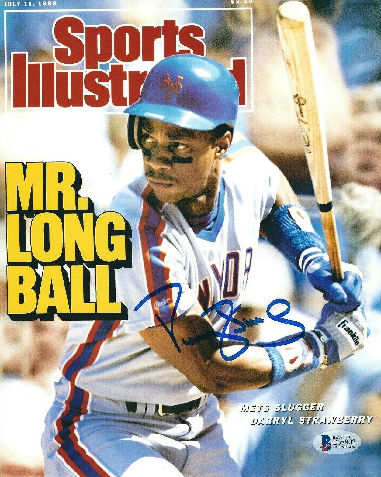 Darryl Strawberry Signed Sports Illustrated 8x10 Photo Poster painting BAS E65902