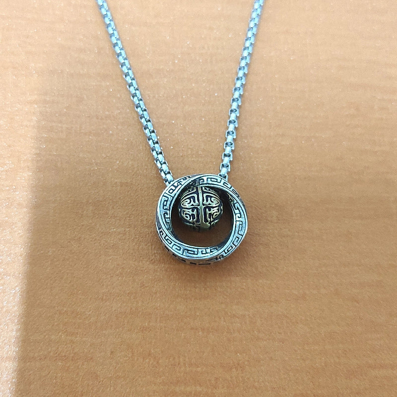 Minimalist Round Ball Copper Plating Men’s Pendant Necklace