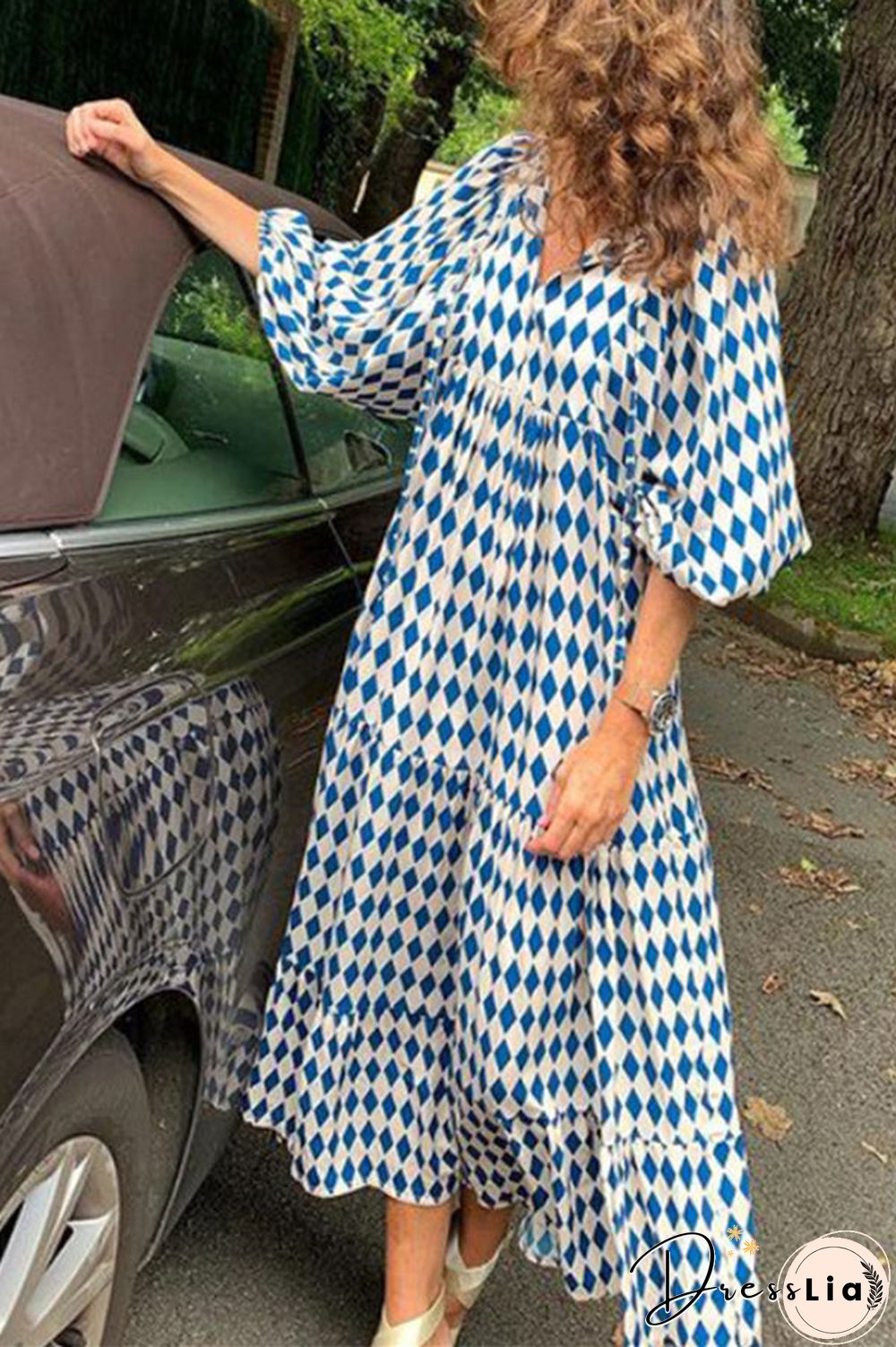 Fabulous Time Puff Sleeve Tiered Midi Dress