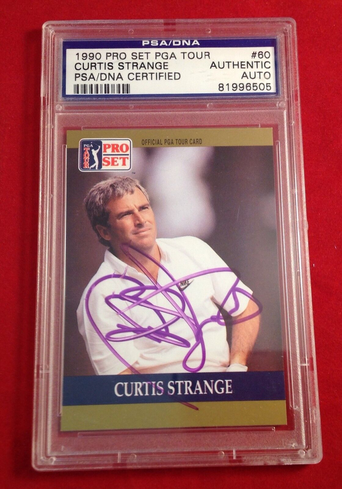 Curtis Strange Signed 1990 Pro Set Card Slabbed PSA/DNA #81996505