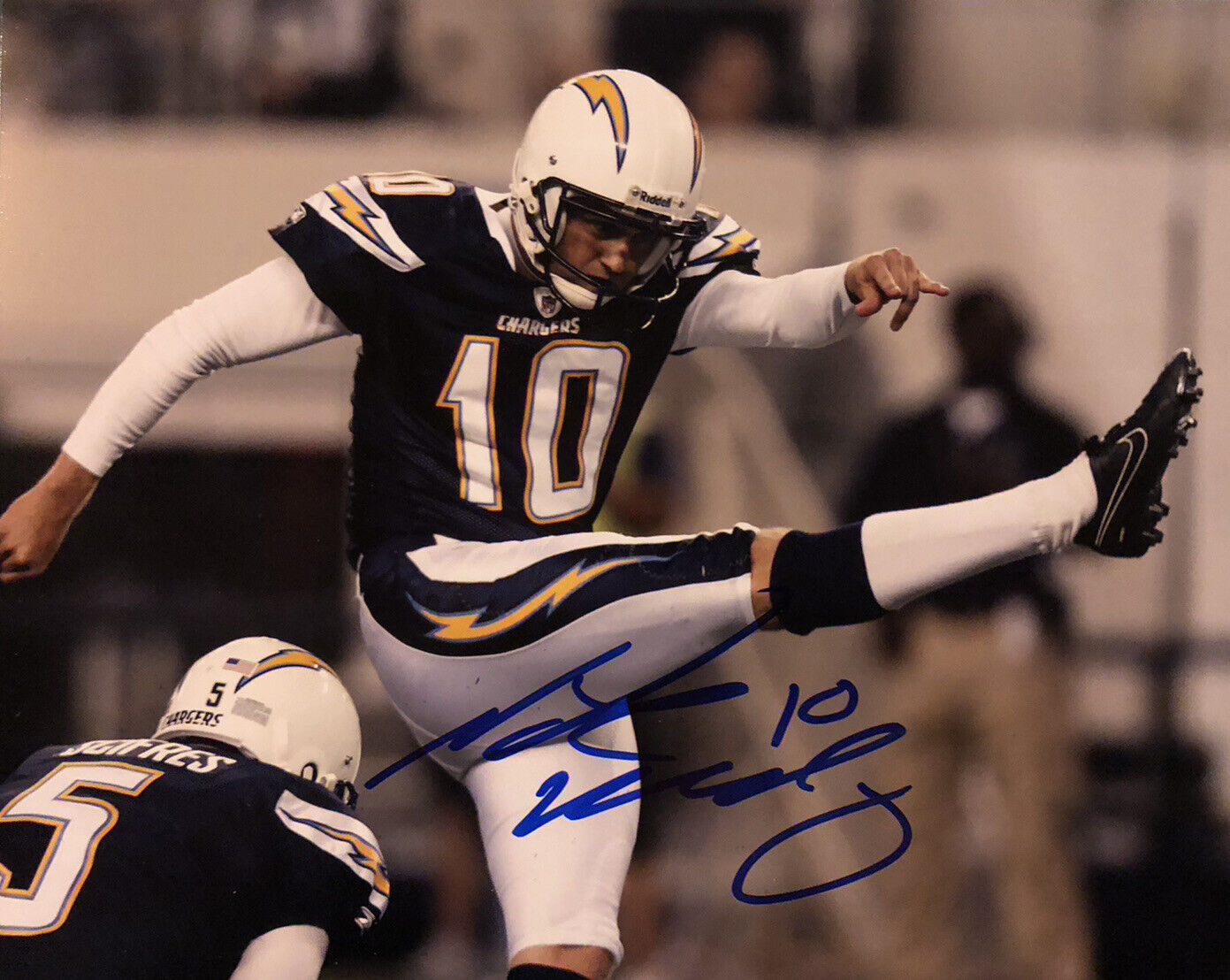 NATE KAEDING HAND SIGNED 8x10 Photo Poster painting SAN DIEGO CHARGERSAUTOGRAPHED AUTHENTIC