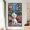 Chat et fleur - perceuse ronde peinture diamant - 40*70cm (grande taille)