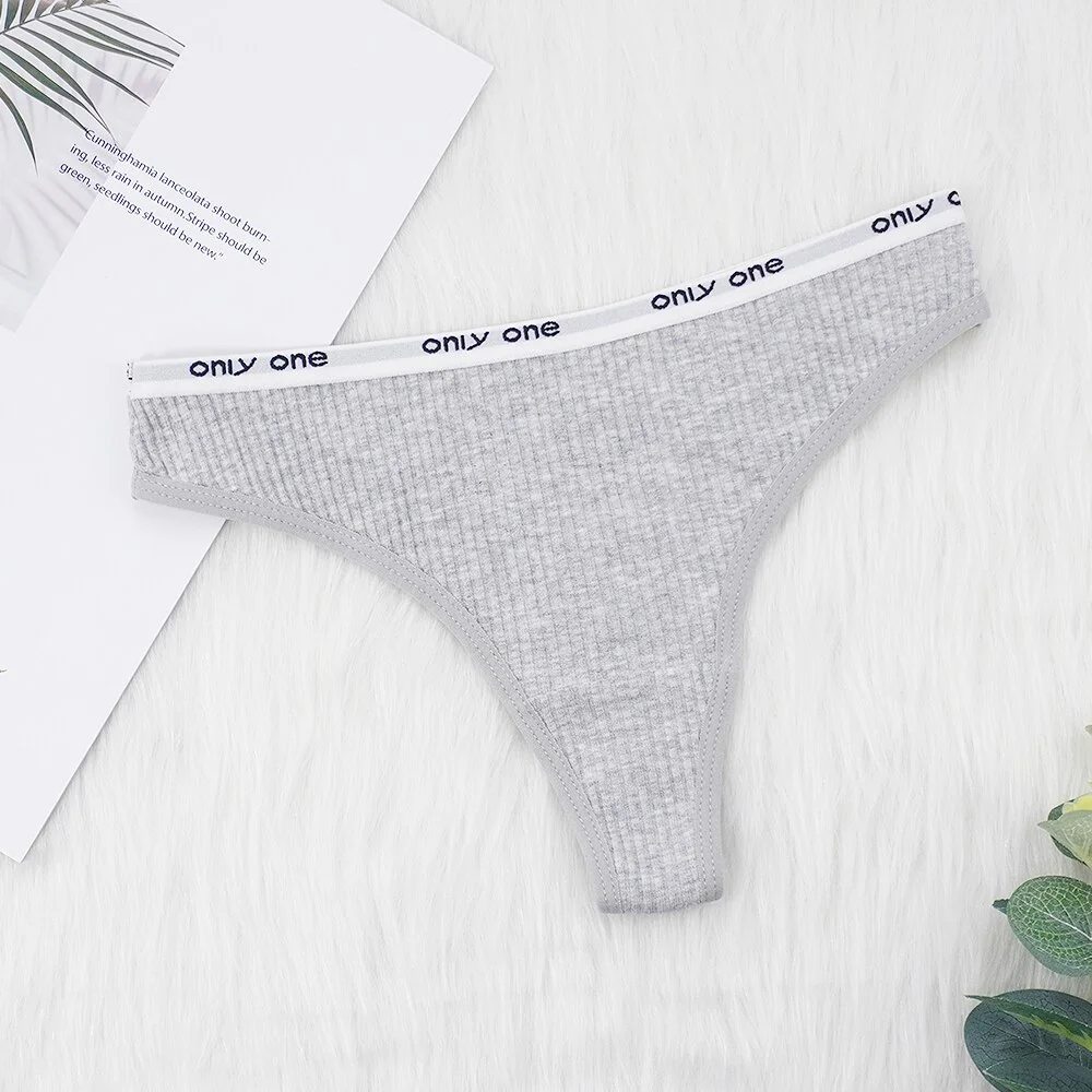 Billionm Sexy Panties for Women Thongs Bikini Ladies Lingerie Underwear Cotton Breathable Sporty Thread Letter Low Rise T Back