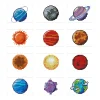 12pcs Mini Square Diamond Painting -Planet
