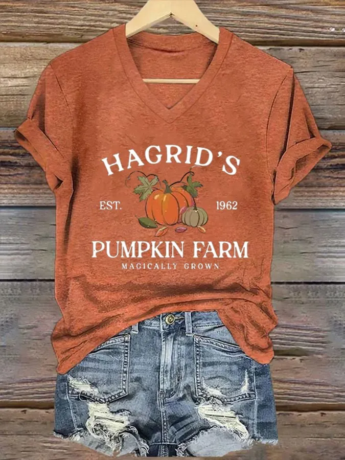 Women'S Hagrid&rsquo;s Pumpkin Patch Print Casual T-Shirt 