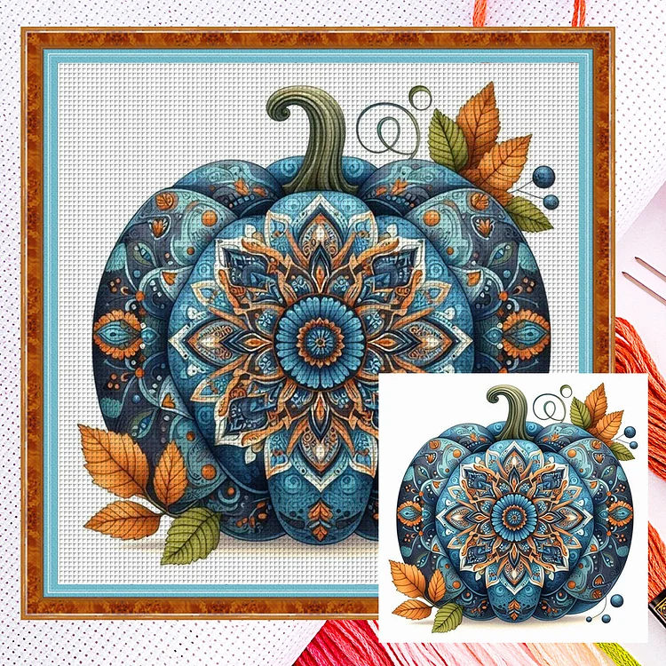 『YiShu』Pumpkin - 14CT Stamped Eco-Friendly Cotton Thread Cross Stitch(40*40cm)