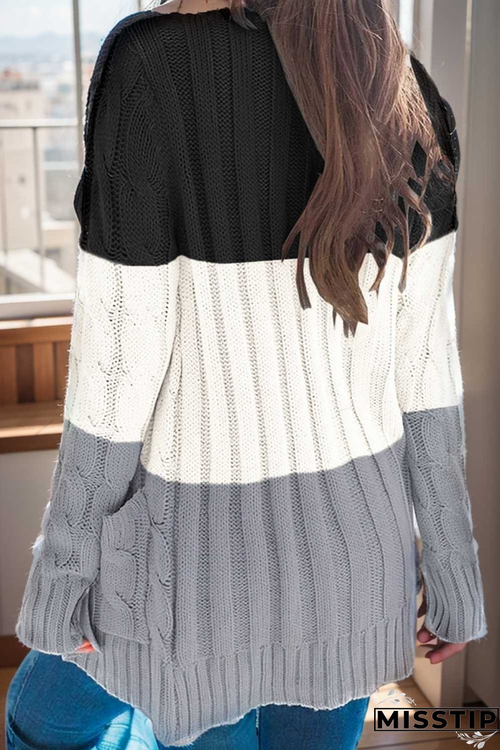 cozy cable knit button front long sleeve cardigan
