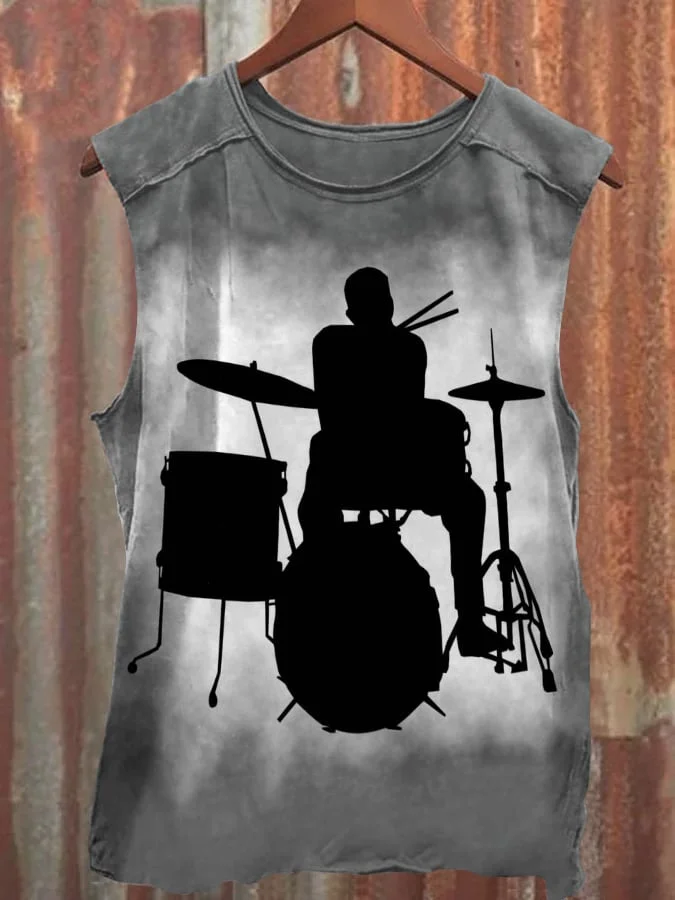 Unisex Westward Retro Rock'n'roll Print Casual Tank Top 