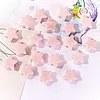 Lovely Painting Pink Flower Butterfly Beads DIY Jewelry Accessories