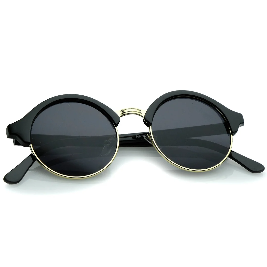 Classic Semi-Rimless Metal Nose Bridge P3 Round glasses 47mm