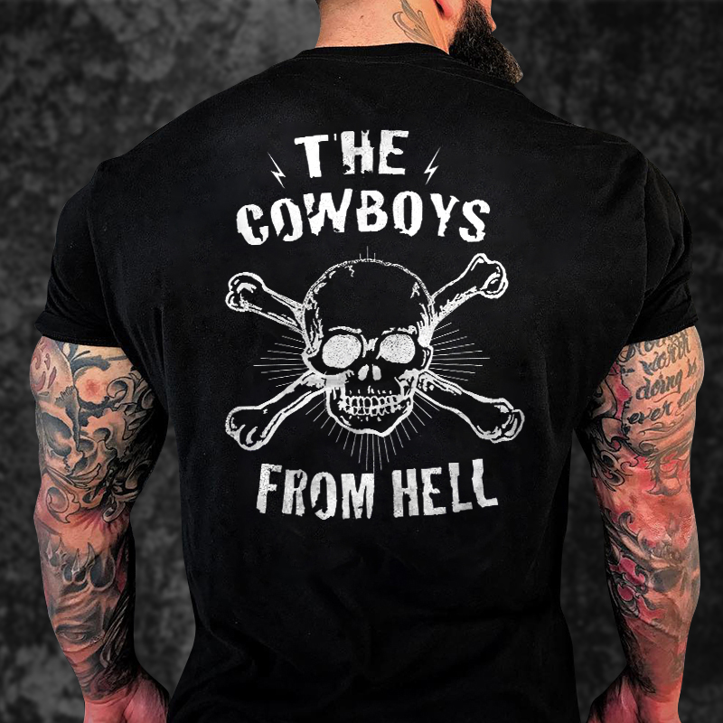Livereid The Cowboys From Hell Printed Skull T-shirt - Livereid