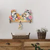 Wooden Special Shaped Warm Cat Family Diamond Art Craft Wall Hooks Home Decor