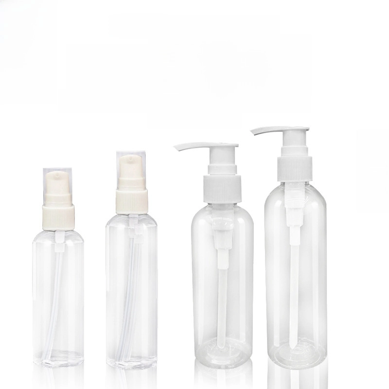 PET Lotion Cosmetic Bottle Toner Hand Sanitizer Bottled Travel Set Press Pump Transparent Facial Cleanser Bottle