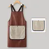 Cross-Back Waterproof Apron with Detachable Hand Towel
