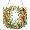 (US Only)2D Flat DIY Seahorse Diamond Art Pendant Window Hanging Art for Home Decor