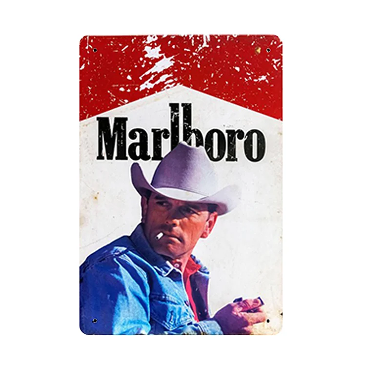 Cowboy - enseigne vintage en étain - 7.9x11.8 & 11.8x15.7inch