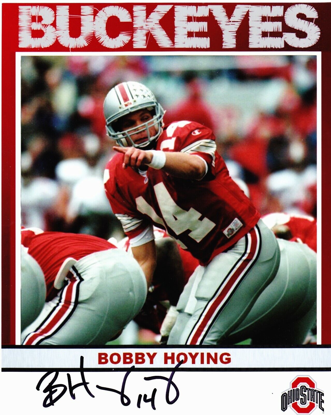 Bobby Hoying signed 8x10 Ohio State Buckeyes color Photo Poster painting