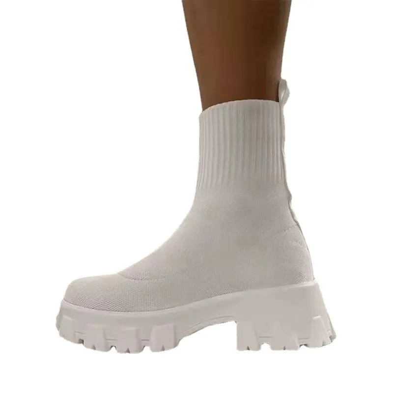 Breakj Breakj Women's Flying Sports Short Boots Women's Autumn And Winter New Women's Boots Large-Size One-Legged Pedal Socks Boots