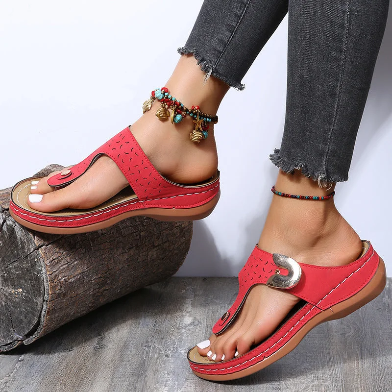 Women plus size clothing Casual Flip-flops Slide Sandals-Nordswear