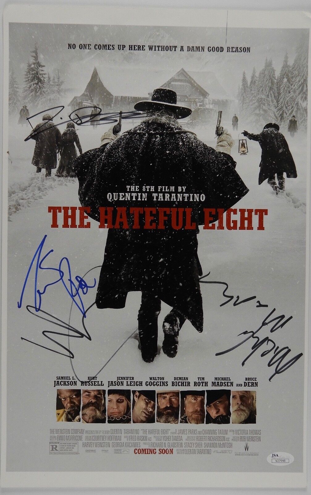 Hateful Eight Cast Autograph Signed 11 x 17 JSA COA Tim Roth Michael Madsen