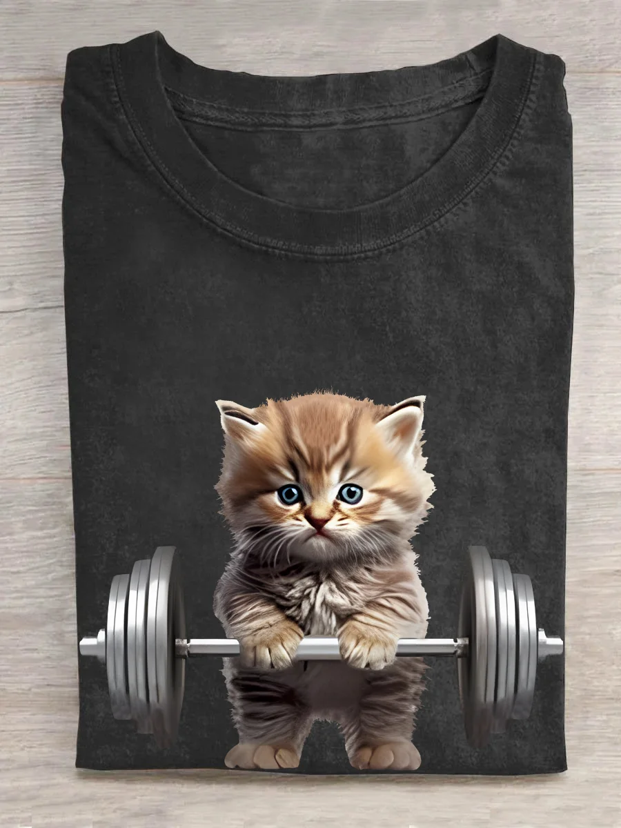 Cat shop weightlifting shirt