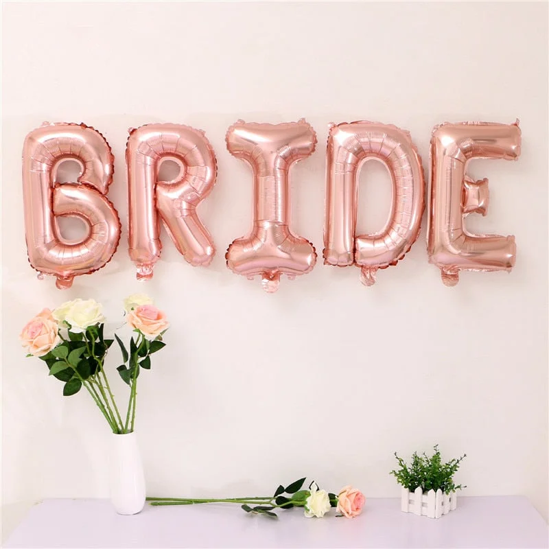 Rose Gold Bride to be Letter Foil Balloon Wedding Decoration Baby Shower Valentine's Party Bride alphabet Balaos Decor Supplies