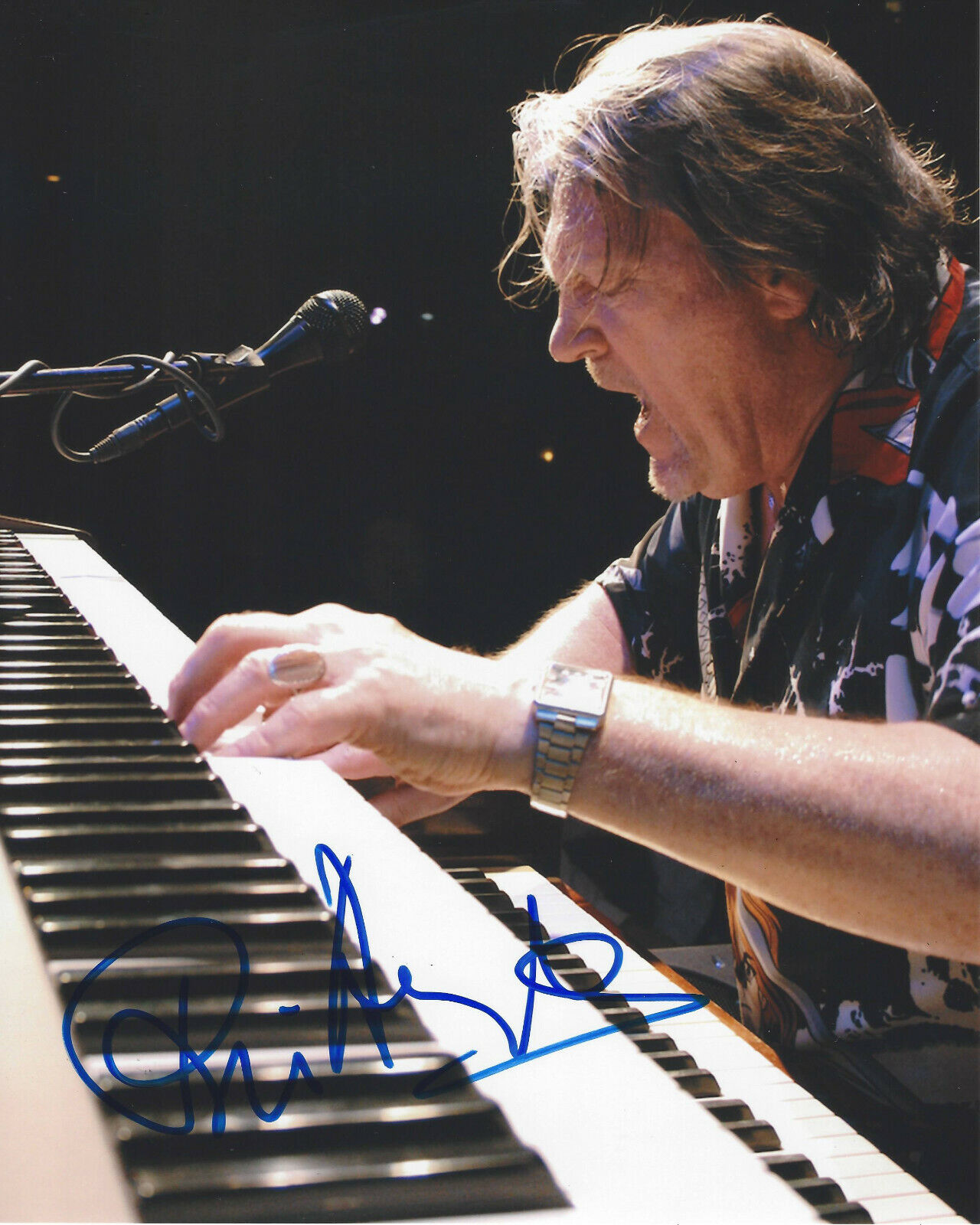 SINGER BRIAN AUGER OBLIVION EXPRESS SIGNED AUTHENTIC 8X10 Photo Poster painting B w/COA ORGAN