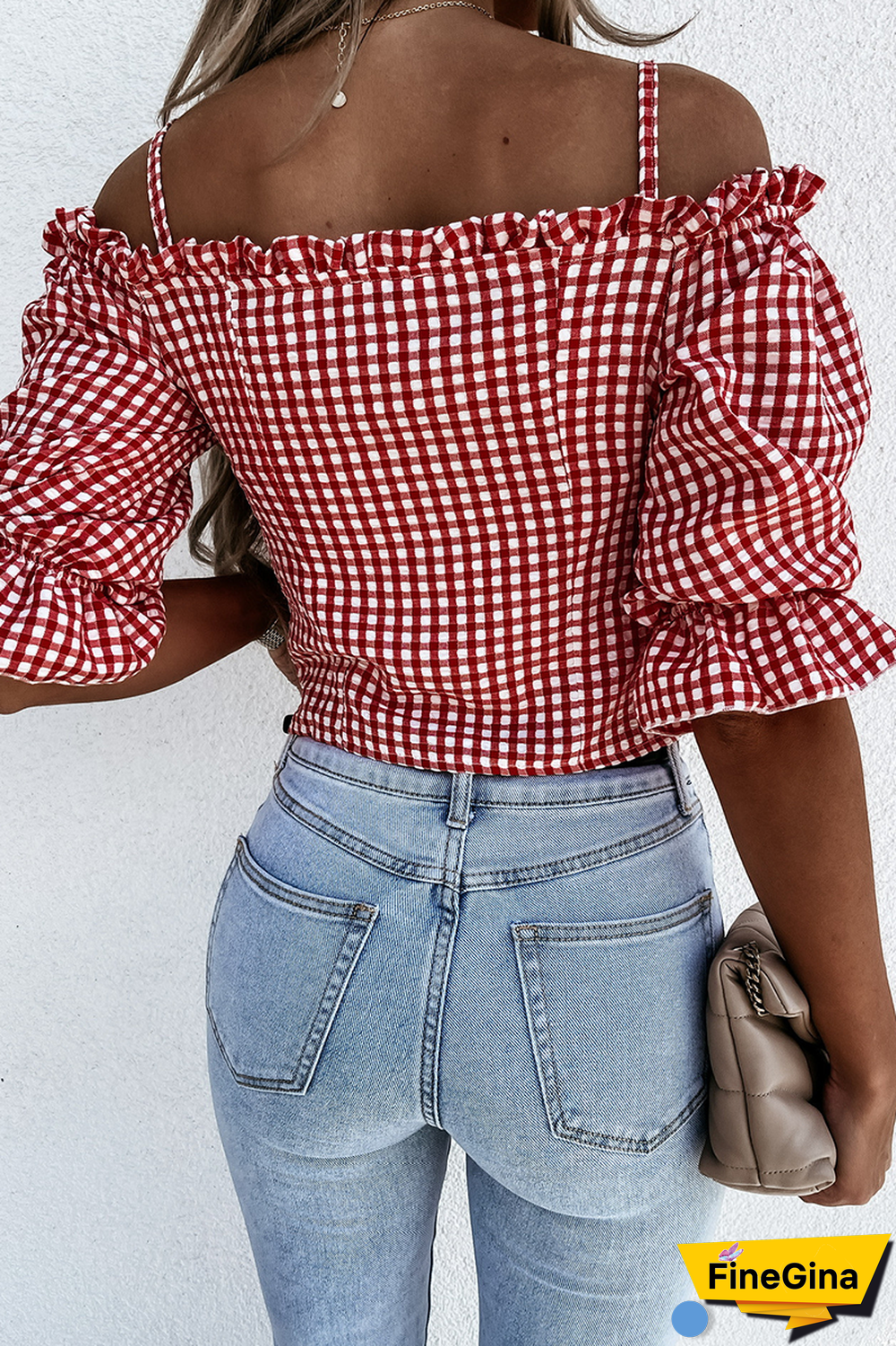Casual Plaid Spaghetti Strap Tops