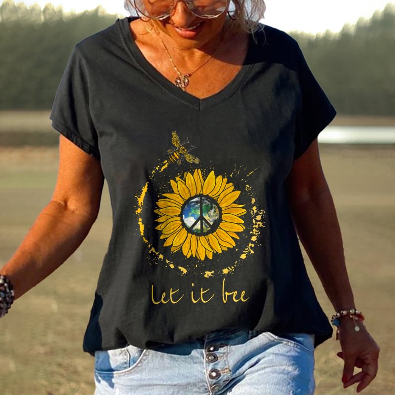 Let It Be Printed Sunflower Hippie T-shirt