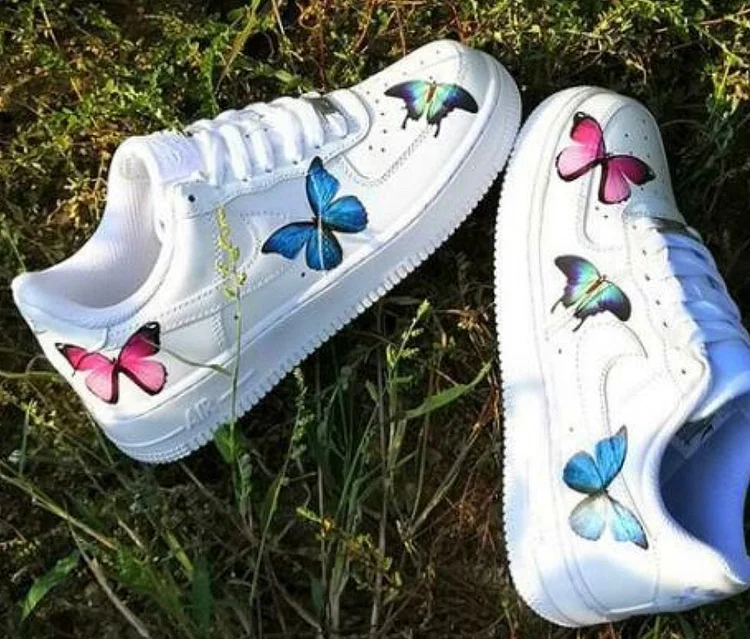 Custom Hand-Painted Sneaker - "Butterfly-Type 2"