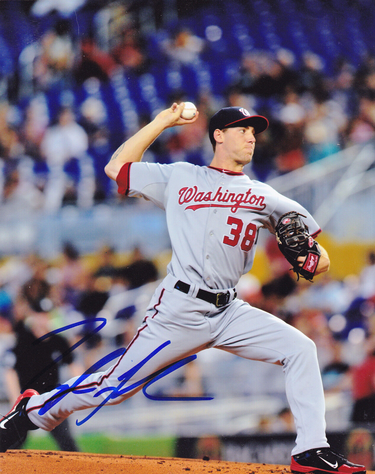 TAYLOR JORDAN WASHINGTON NATIONALS ACTION SIGNED 8x10