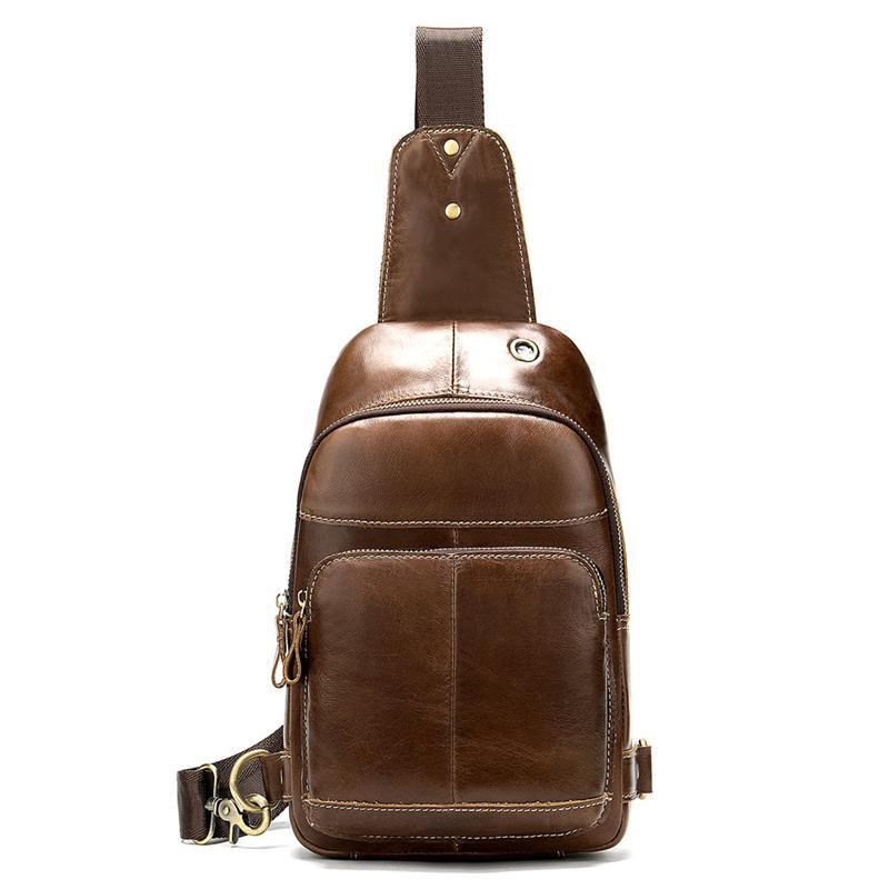 Multipurpose Vintage Waterproof Fashion Leather Chest Bags For Men