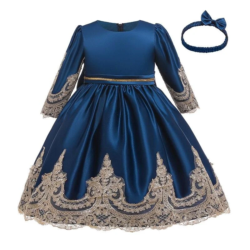 2021 Summer Baby Girl Dress Elegant Kids Dresses For Girls Children Clothes Flower Princess Dress Wedding Evening Party Dress
