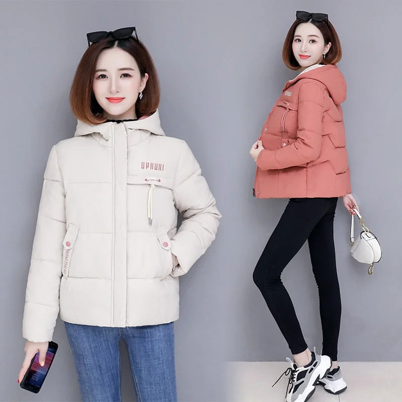 Winter Coat Women 2020 Fashion Winter Jacket Women Cotton padded Parka Outwear Hooded Short Female Jacket Coat Plus Size M-3XL
