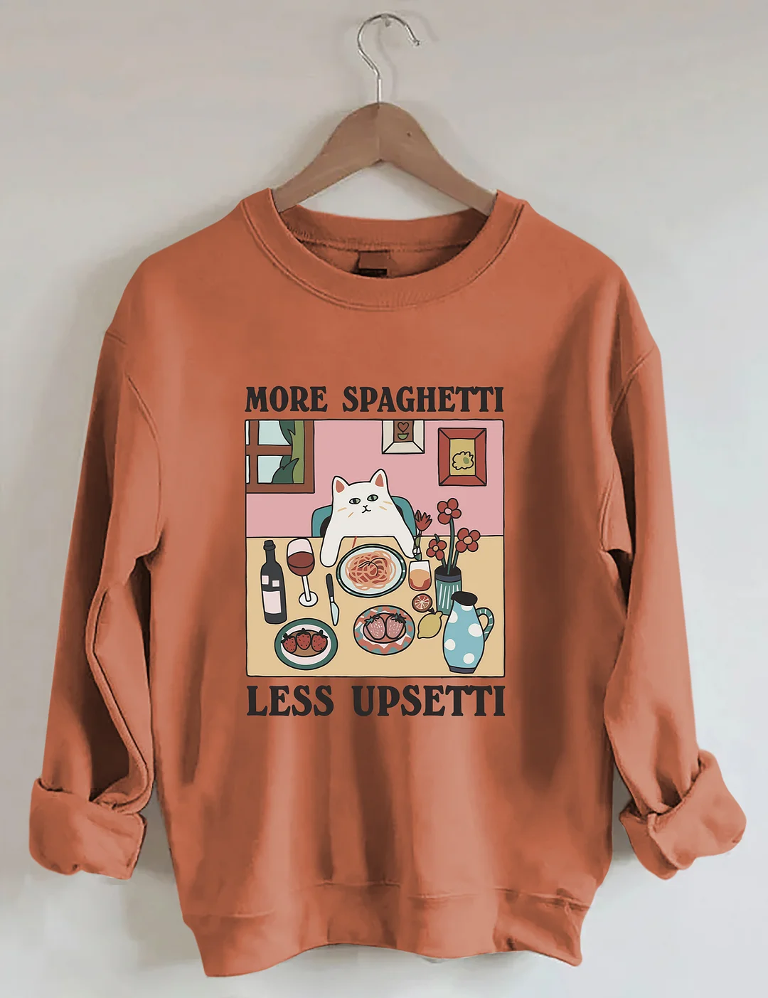 More Spaghetti Less Upsetti Cat Sweatshirt