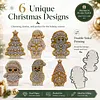 6pcs DIY Pearl Diamond Painting Christmas Cards Set&ndash; Freestanding 3D Holiday Greeting Cards with Writable Back, Festive Table Display Decor