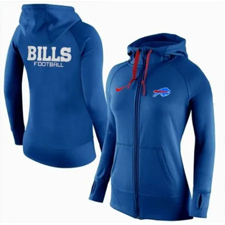 Women's  Buffalo Bills Full-Zip Performance Hoodie Blue