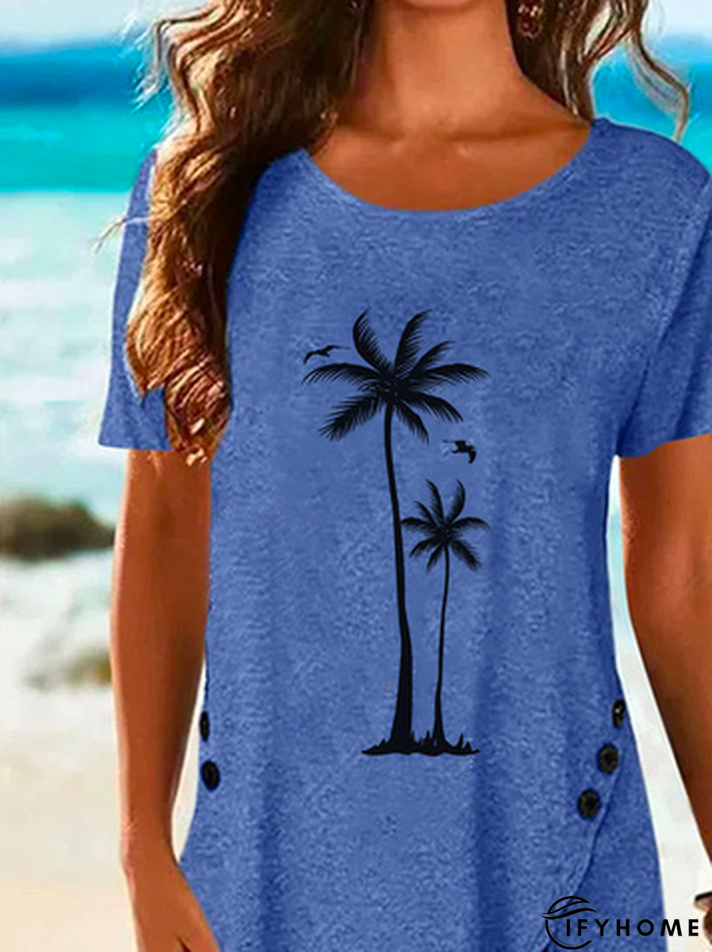 Crew Neck Loose Jersey Casual Tops | IFYHOME