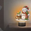 Acryl Weihnachten Schneemann doppelseitig - 5d DIY Bastellampe