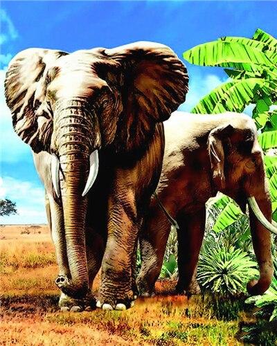 

Safari Elephants – Paint By Numbers - 40*50CM, 501 Original