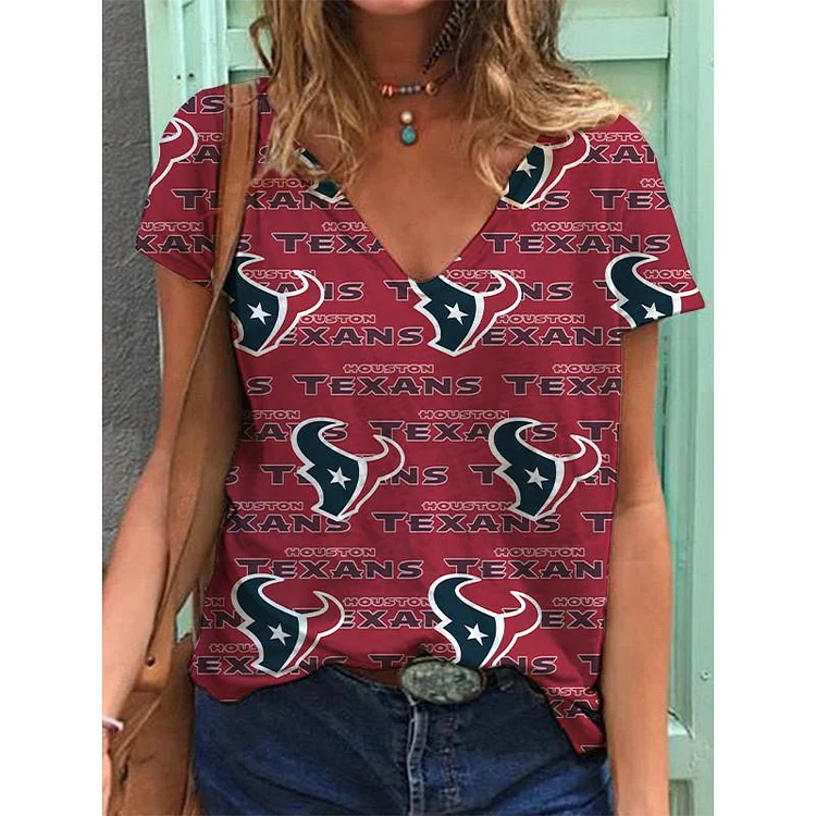 Houston Texans  Lightweight Short Sleeve V-Neck T-Shirt