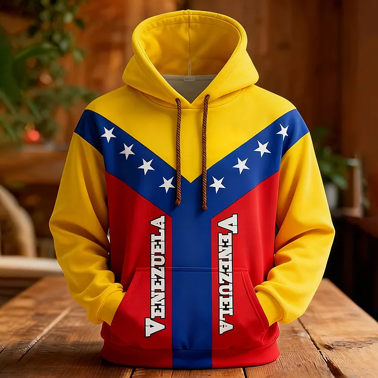 Venezuelan Flag Patterned Retro Knit Sweatshirt