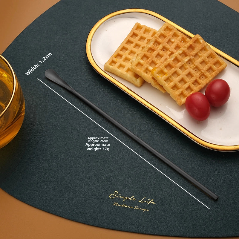 Japanese-style 304 Stainless Steel Long Handle Fruit Fork Coffee Mixing Spoon Small Spoon Dessert Ice Spoon Spoon Stir Stick