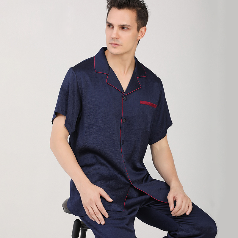 Realsilklife  Luxury Jacquard Men's Silk Pajama Set