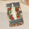 (US Local)Xmas Snowman Diamond Painting Tissue Box Wooden Diamond Art Tissue Storage Box