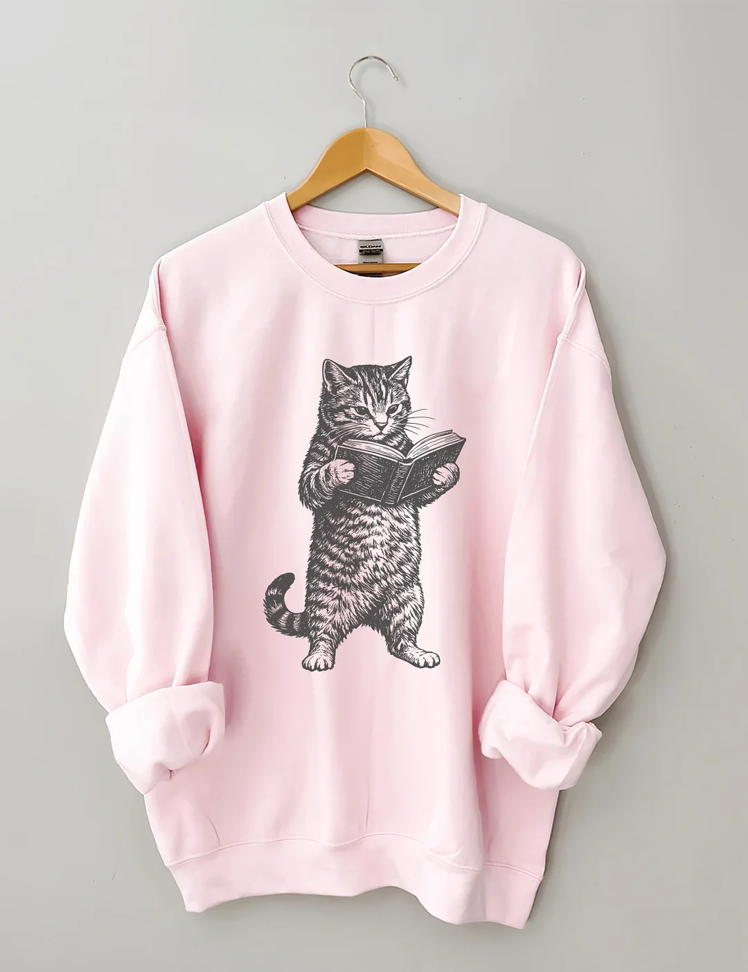 Cat Reading Book Lover Sweatshirt