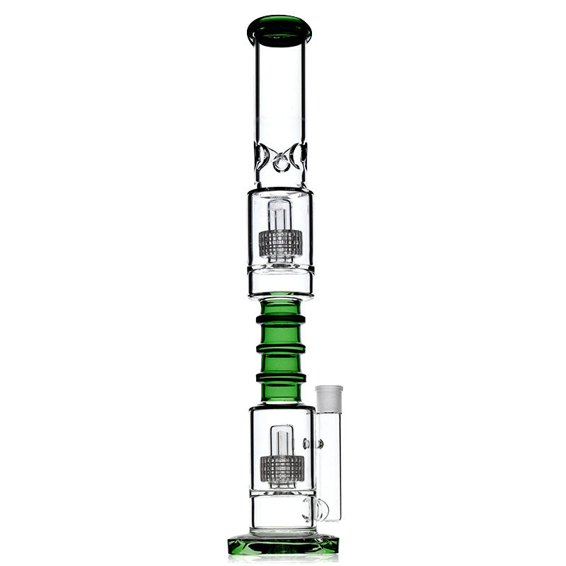 Electromagnetic Tower Design Glass Smoking Water Pipes with Double Stereo Matrix Perc