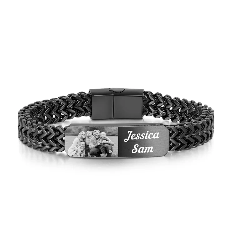 Personalized Photo Bracelet Custom Cuban Chain Men's Bracelet Bangle Gifts For Him
