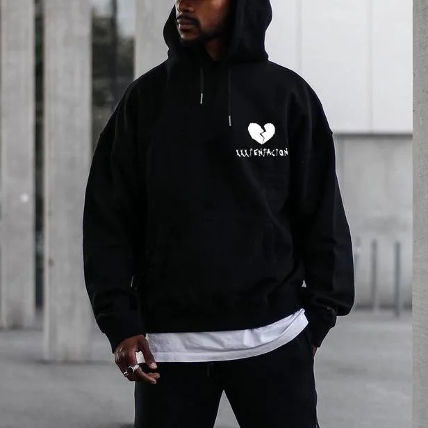 Street style cuff sports hoodie